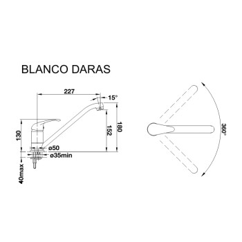Змішувач кухонний Blanco - DARAS (526152)
