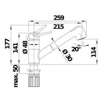 Змішувач кухонний Blanco - WEGA-S II (526421)