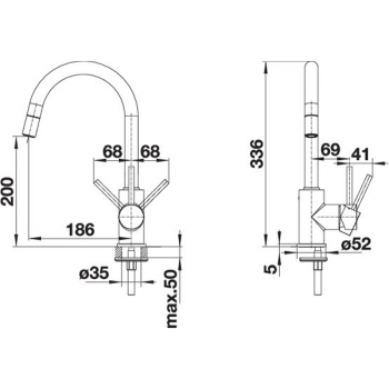 Змішувач кухонний Blanco - 526968 MIDA-S