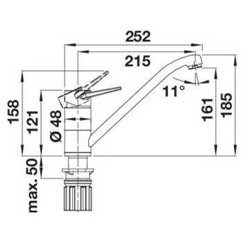 Змішувач кухонний Blanco - WEGA II (526981)