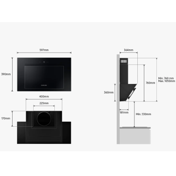 Кухонна витяжка Samsung - NK 24 B 3501 VB/WT