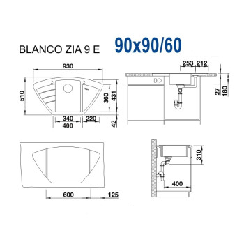 Кухонна мийка Blanco - 526031 ZIA 9 E