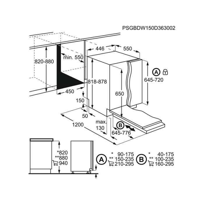 Посудомийна машина вбудована Electrolux - EEA71210L