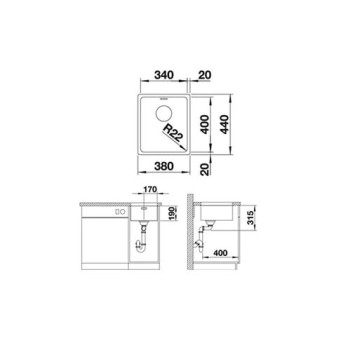 Кухонна мийка Blanco - 522955 ANDANO 340-U