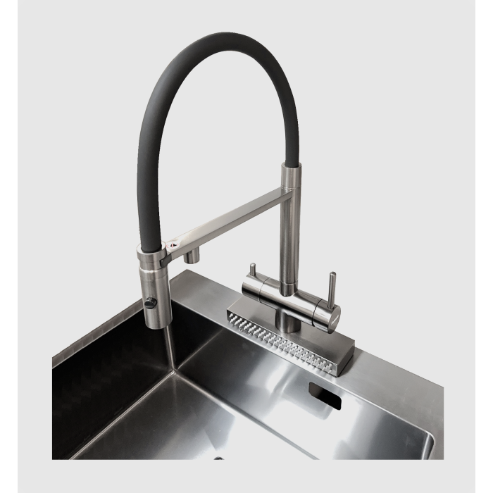 Змішувач кухонний Fabiano FKMC 3124 Inox (Cascad)