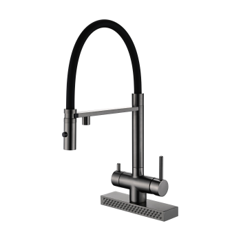 Змішувач кухонний Fabiano FKMC 3124 Black Steel (Cascad)