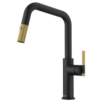 Змішувач кухонний Franke Maris Stripes U (115.0747.676) bi-matte black/gold
