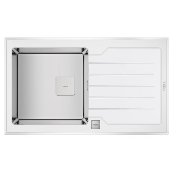 Кухонна мийка Teka Diamond 1B 1D 86 (115100012) біле скло